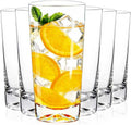 Drinking Glasses Set of 6 16oz Glass Cups W/ Wide Mouth Design,Water Glasses Bar