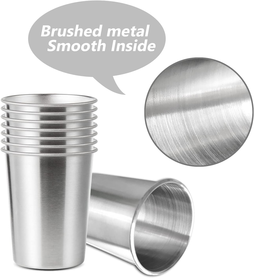 8 Pack 6 oz Stainless Steel Cups for Kids, BPA Free Healthy Metal Shatterproof S