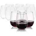 Set of 10 Wine Stemless Clear Tumblers 5.5 oz Plastic Glasses 10 Count Small Cup
